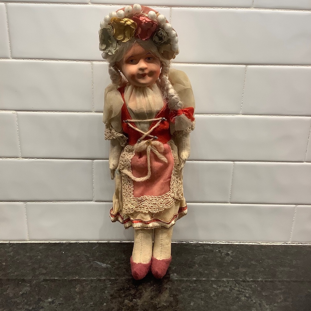Vintage Scandanavian Cloth 10.25 in. Folk Doll